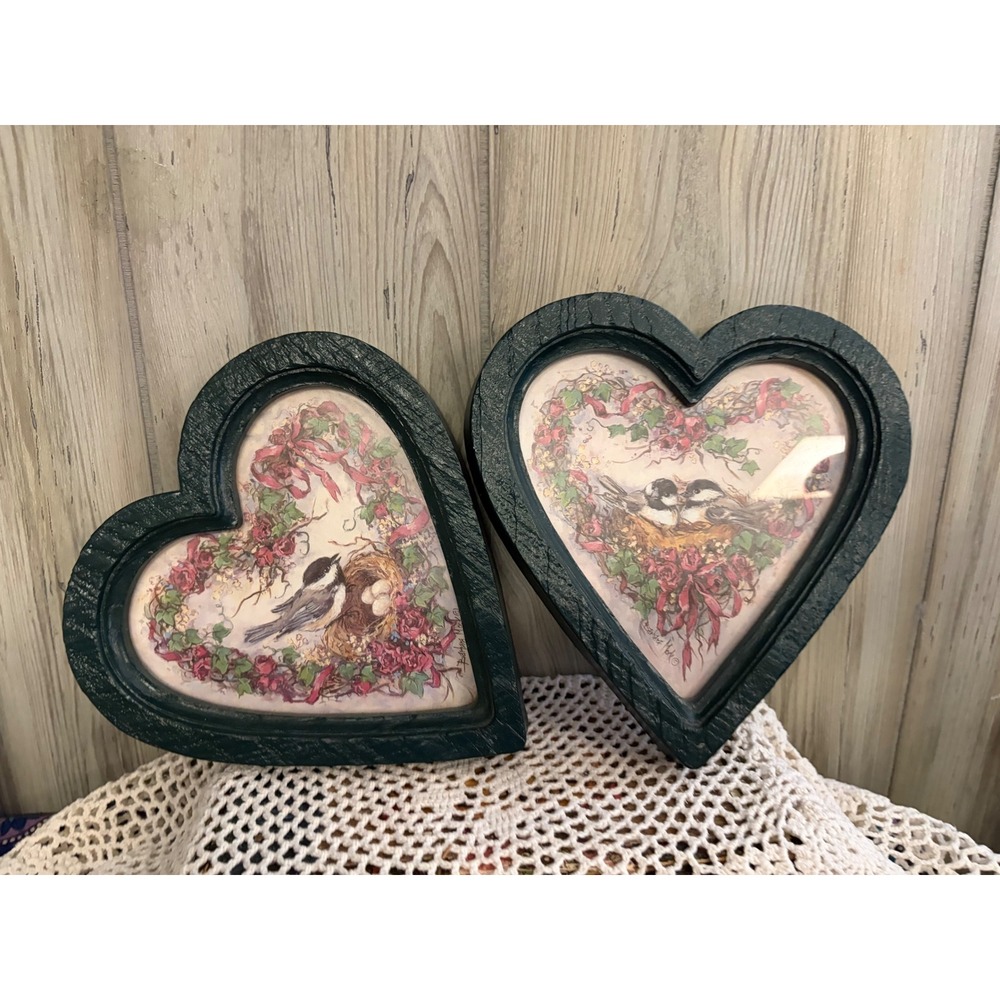 Home Interiors Gifts Heart  Bird Wall Art Set 2